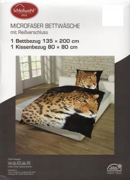 Bettwäsche Leopard Makro - Mikrofaser - 135 x 200 cm - Afrika Style